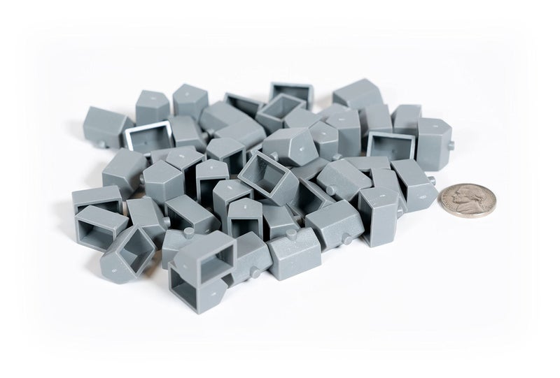 Morrison Games Plastic Houses: Grey Color Board Game Replacement House (Colored Miniature Town & City Buildings, Board Game Playing Pieces) | 50 Pieces - Image 1